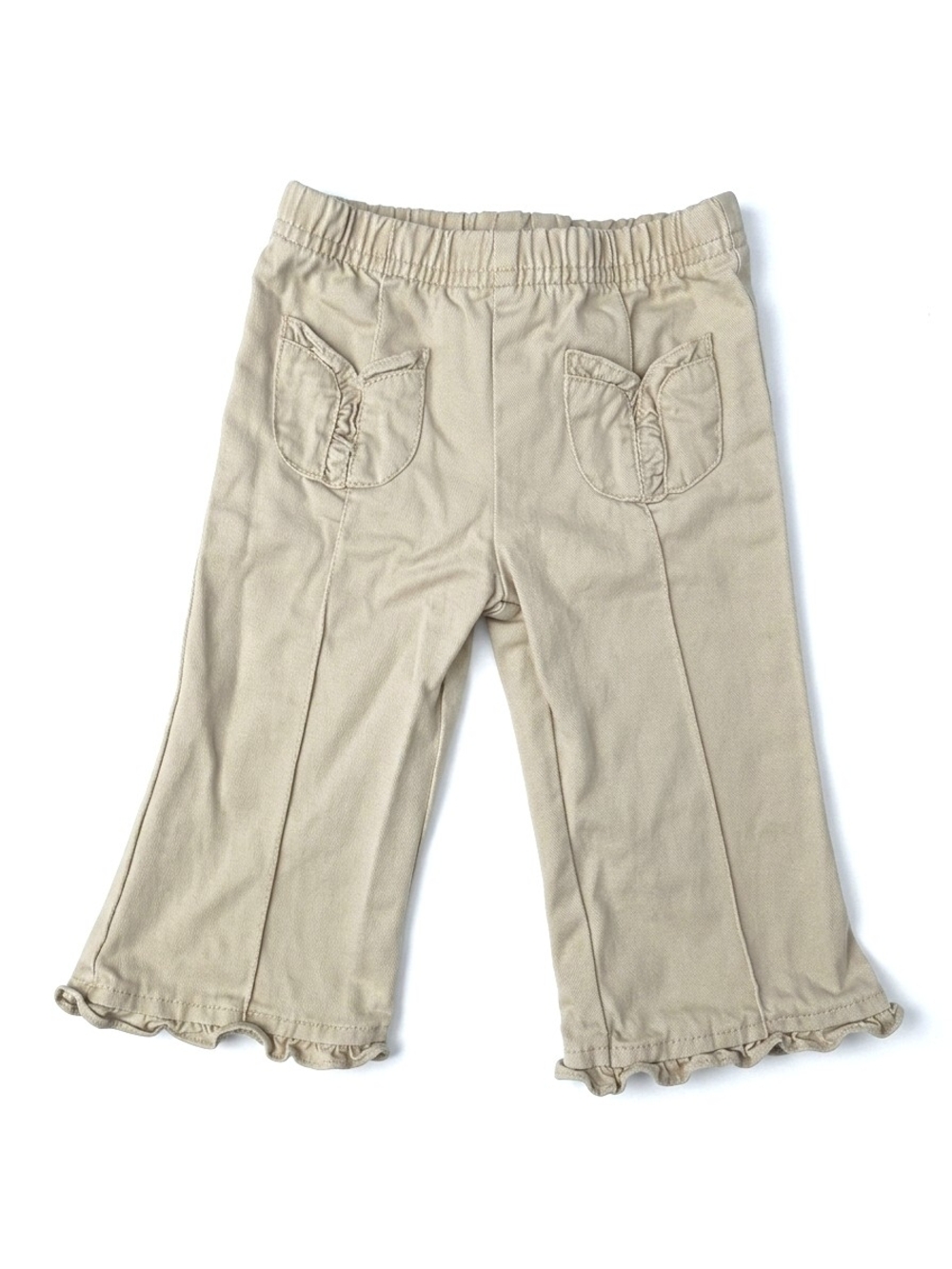 VTG 90s Y2K Faded Glory Ruffle Tulip Khaki Pants 12M Boho